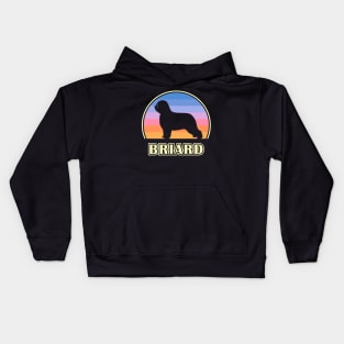 Briard Vintage Sunset Dog Kids Hoodie